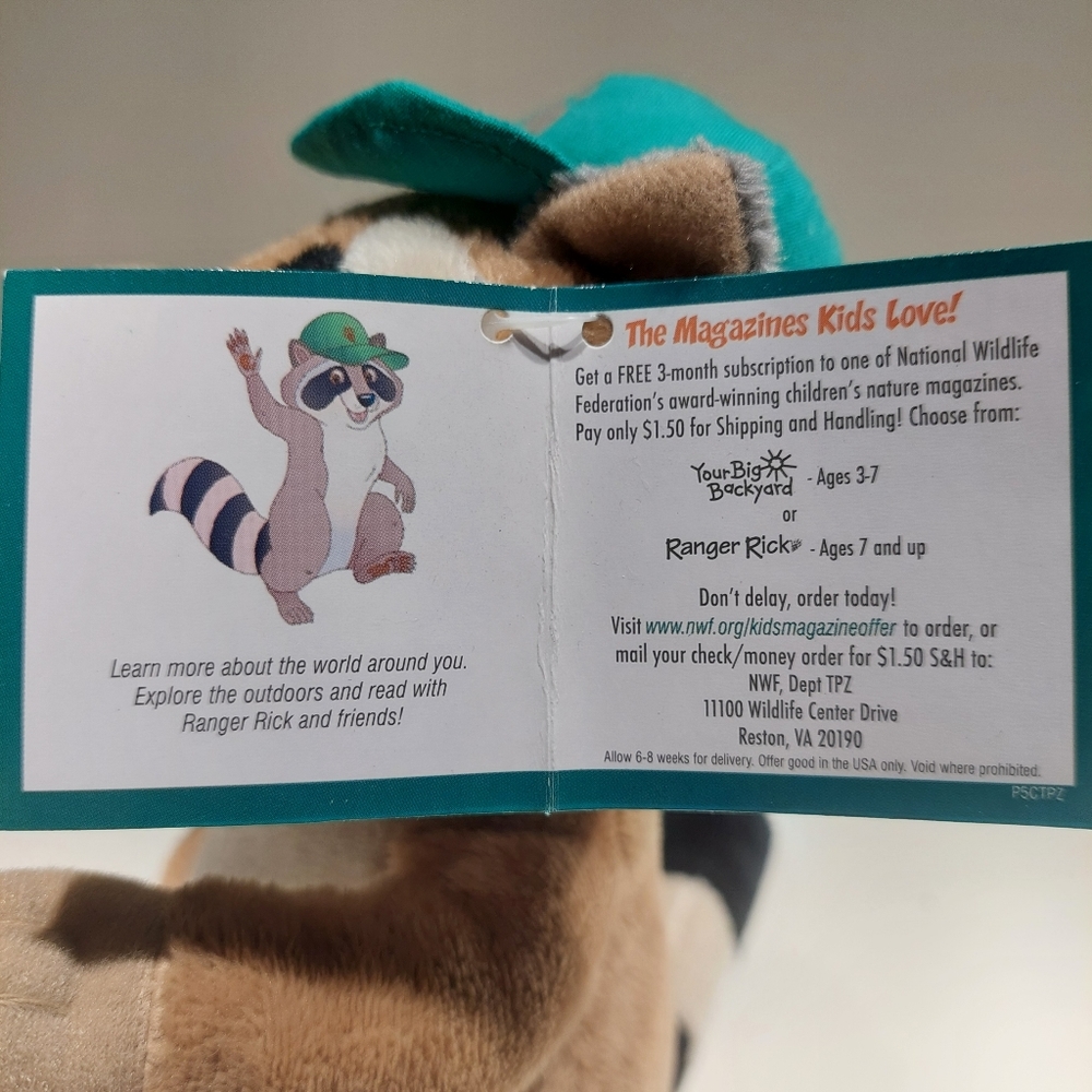 Vintage 1994 Ranger Rick Racoon NWT - Picture 7 of 8
